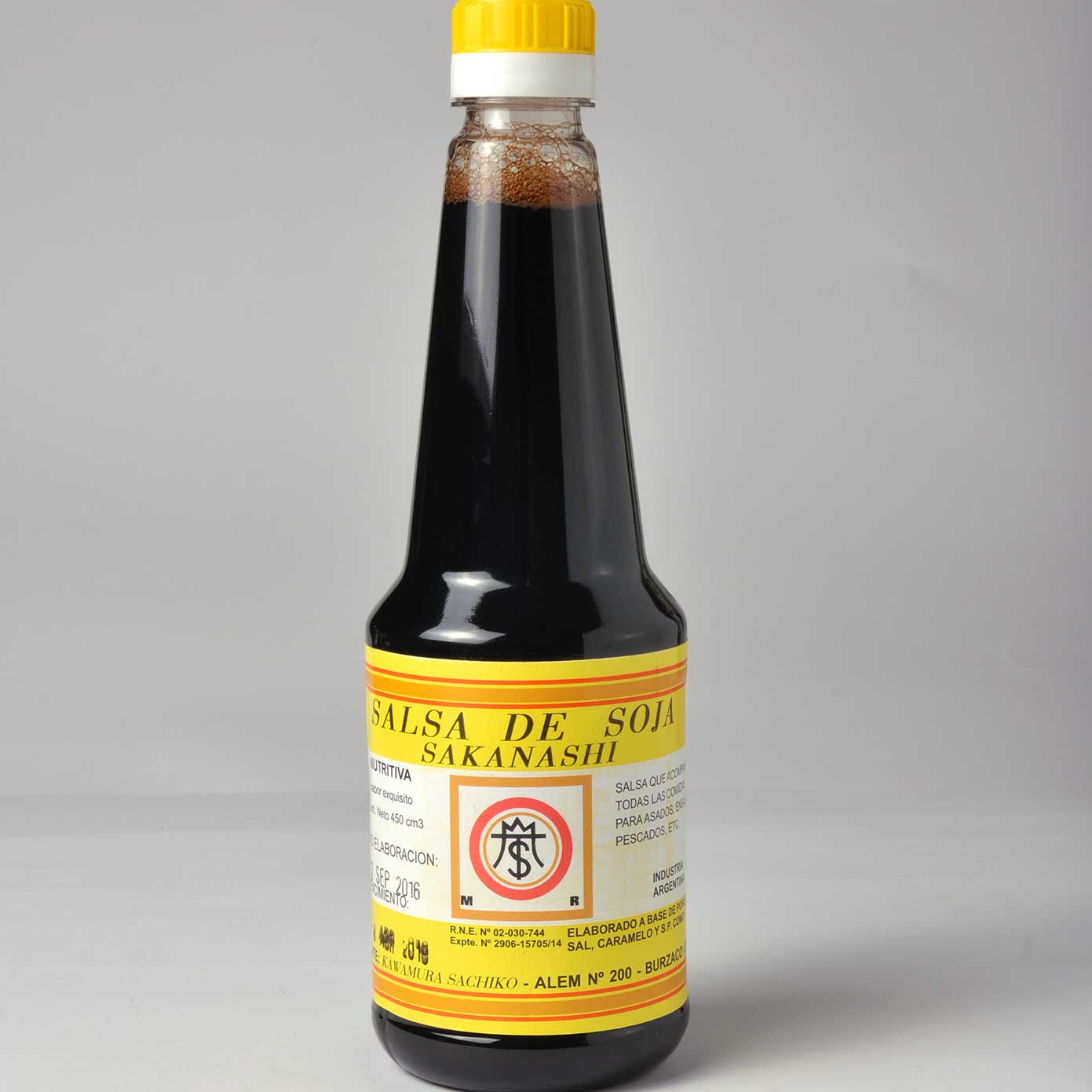 Salsa de soja etiqueta amarilla x 450 cc